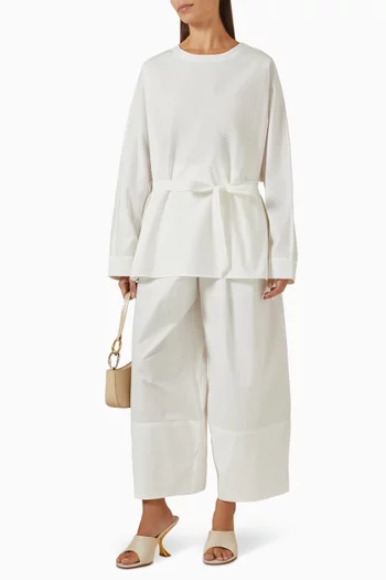 Belted Tunic Top in Poplin