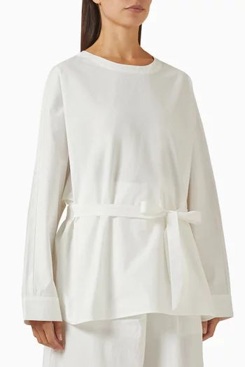 Belted Tunic Top in Poplin
