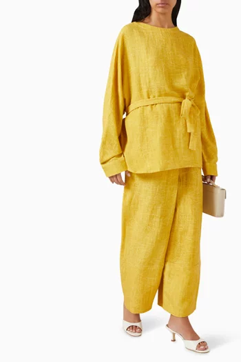 Belted Tunic Top in Linen