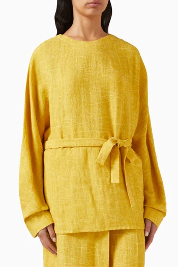 Belted Tunic Top in Linen