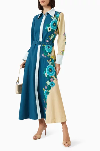Waterbeds Shirt Maxi Dress in Cotton & Linen