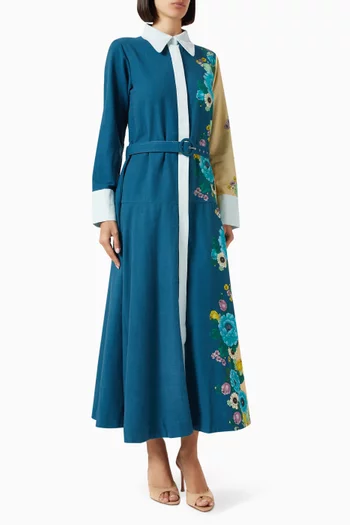Waterbeds Shirt Maxi Dress in Cotton & Linen