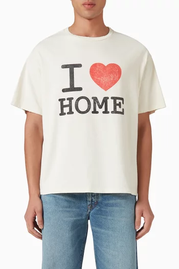 تي شيرت بطبعة I Love Home قطن