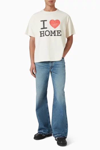 بنطال ميلروز بقصة فضفاضة دينم