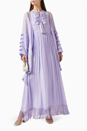Fringed Layered Maxi Dress