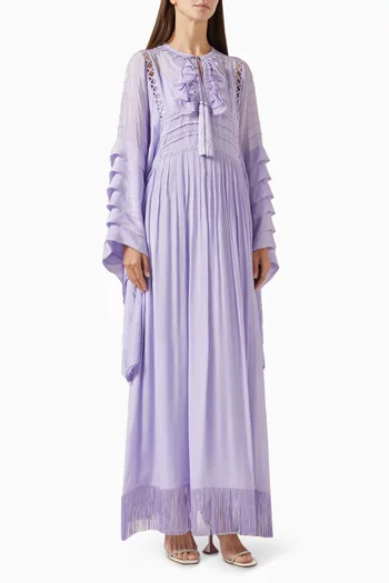 Fringed Layered Maxi Dress