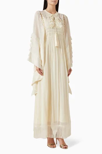 Fringed Layered Maxi Dress