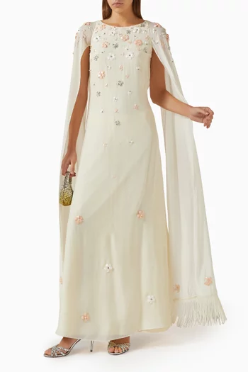 3D Floral-embellished Gown