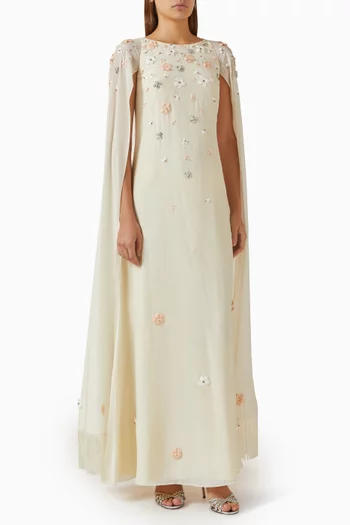 3D Floral-embellished Gown