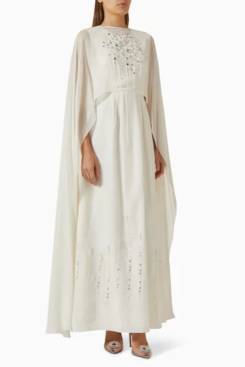 Beaded Cape-style Gown