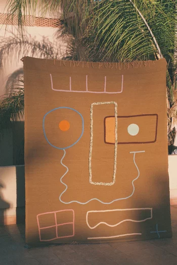 Afaf Blanket in Wool & Cotton-blend