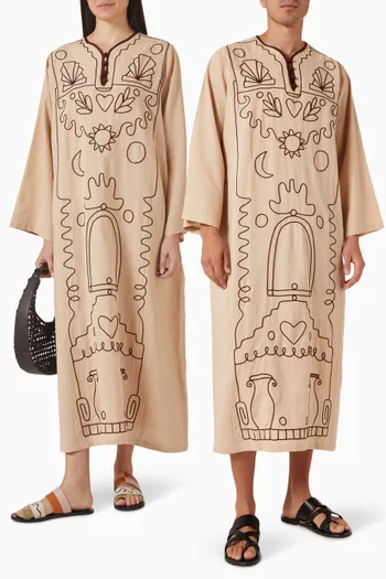 قفطان سولين 1 مطرز يدويًا كتان