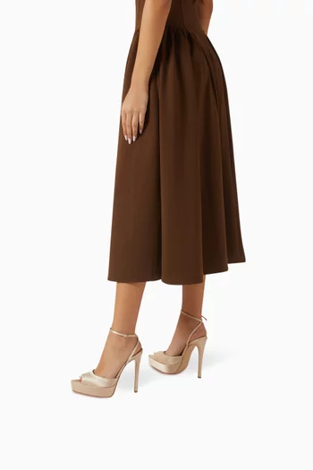 صندل لولو بنعل سميك وكعب 140 مم ستان