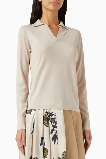 Cappa Polo Sweater in Wool-cashmere