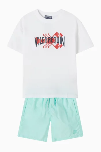 Logo-embroidered Swim Shorts