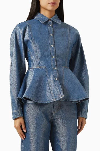 قميص بحافة على شكل جرس دينم قطن عضوي