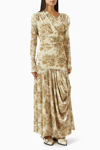 فستان بكشكش جيرسيه ومخمل