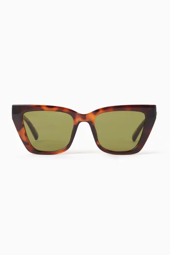LE COEUR IS DESIGNED WITH A STRUCTURED CAT-EYE SILHOUETTE, OFFERING A REFINED YET EFFORTLESS AESTHETIC.:Brown    :One Size|218783484