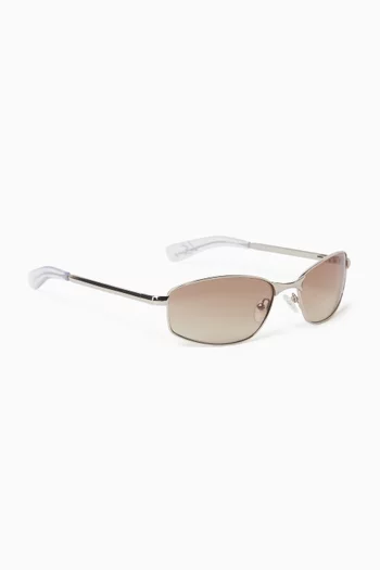 Star Beam Rounded Rectangle Sunglasses in Metal