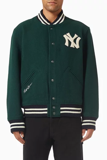 x Yankees Bomber Jacket in Wool-blend