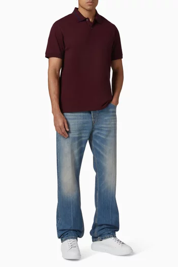 تي شيرت بولو بشعار الماركة قطن بيكيه