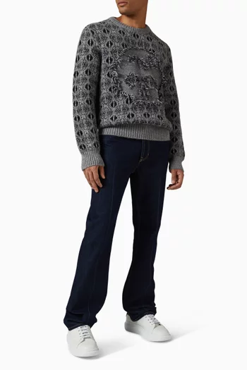 Distressed Skull Fair Isle Sweater in Knit