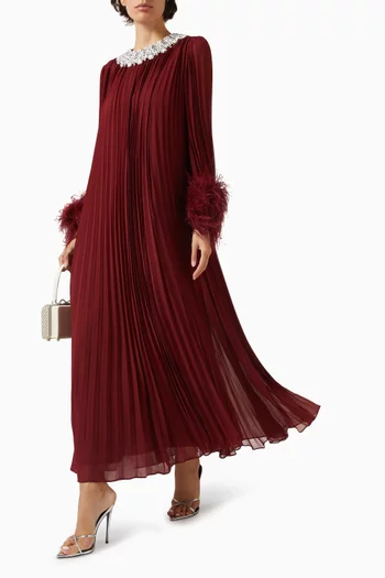 Embellished Feather Dress in Chiffon