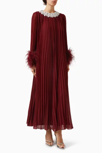 Embellished Feather Dress in Chiffon