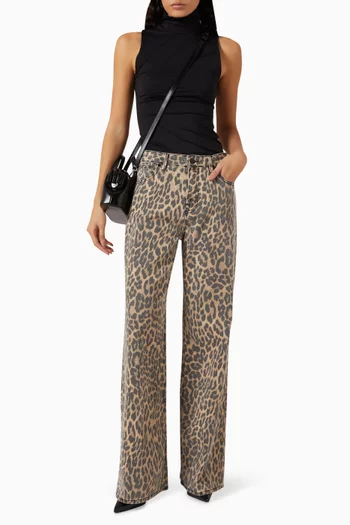 Leopard Good Ease Flared Jeans in Denim