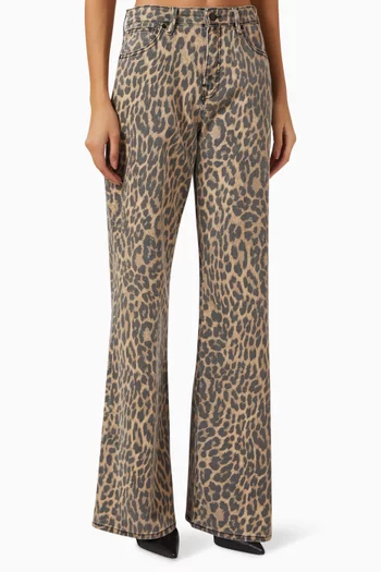 Leopard Good Ease Flared Jeans in Denim