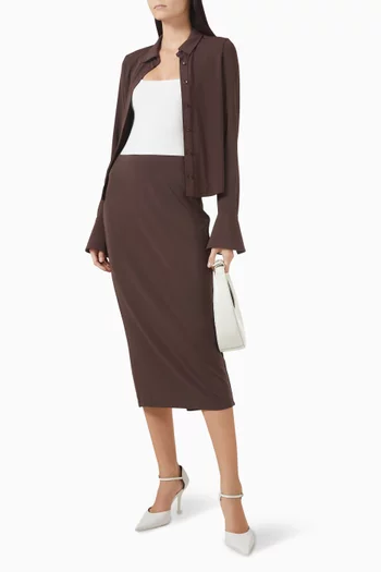 بلوزة بأكمام طويلة جيرسيه غير لامع