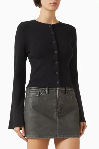Bell-sleeve Knit Cardigan