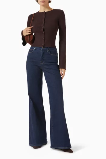 Bell-sleeve Knit Cardigan