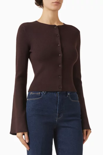 Bell-sleeve Knit Cardigan