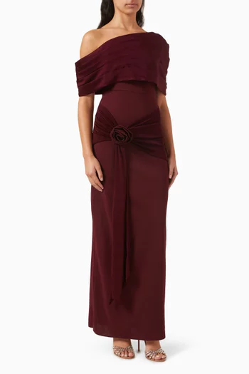 Off-shoulder Rose Drape Dress