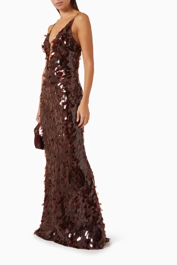 The Sapphire Sequinned Maxi Dress