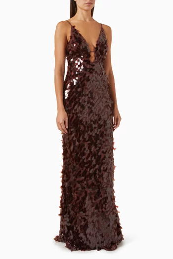 The Sapphire Sequinned Maxi Dress