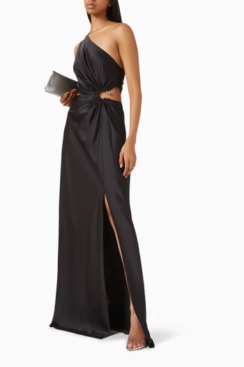 The Piper One-shoulder Dress in Satin