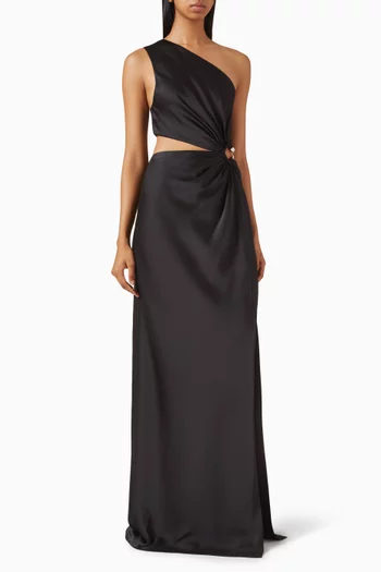 The Piper One-shoulder Dress in Satin