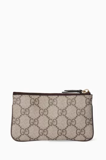 Ophidia Zip Key Pouch in GG Supreme Canvas