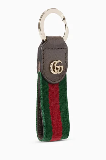 Ophidia Keychain in Web Canvas & Leather