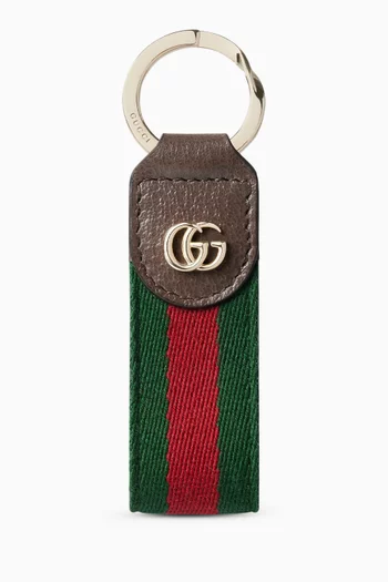 Ophidia Keychain in Web Canvas & Leather