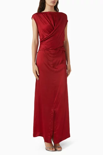 Draped Dress in Viscose-satin