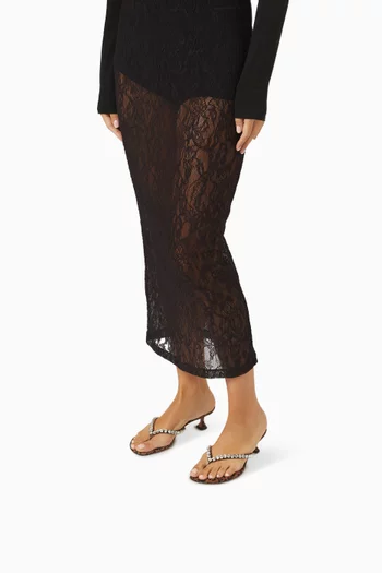 Gigi 45 Thong Mules in Printed Suede