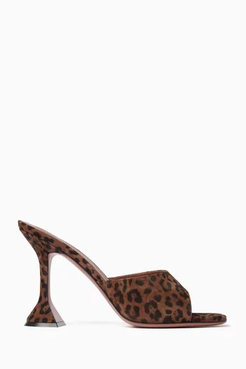 Lupita 95 Mules in Leopard-print Suede