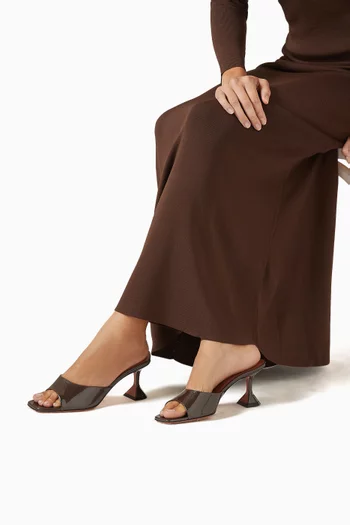 Lupita 70 Mules in Pearly Patent Leather