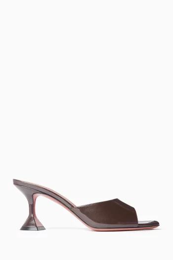 Lupita 70 Mules in Pearly Patent Leather