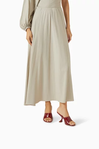 حذاء تايلور مفتوح من الخلف بكعب 90 مم جلد بنقشة جلد التمساح