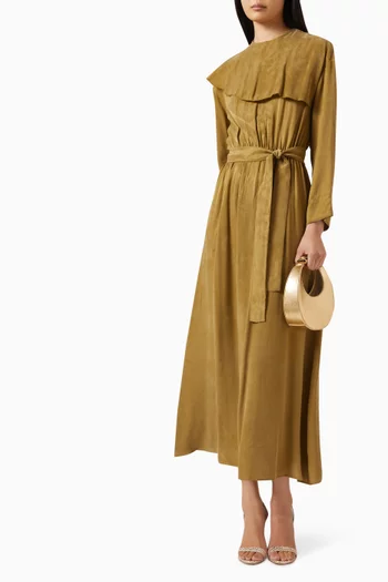 Panelled Belted Midi Dress