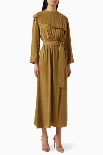 Panelled Belted Midi Dress